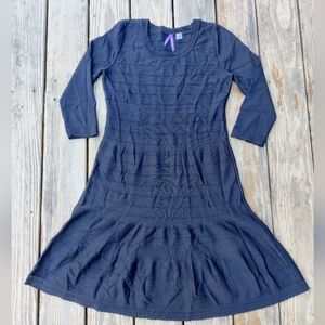 Seraphine Black Stretchy Maternity Dress 6 Viscose Nylon 3/4 Sleeve LBD A-Line